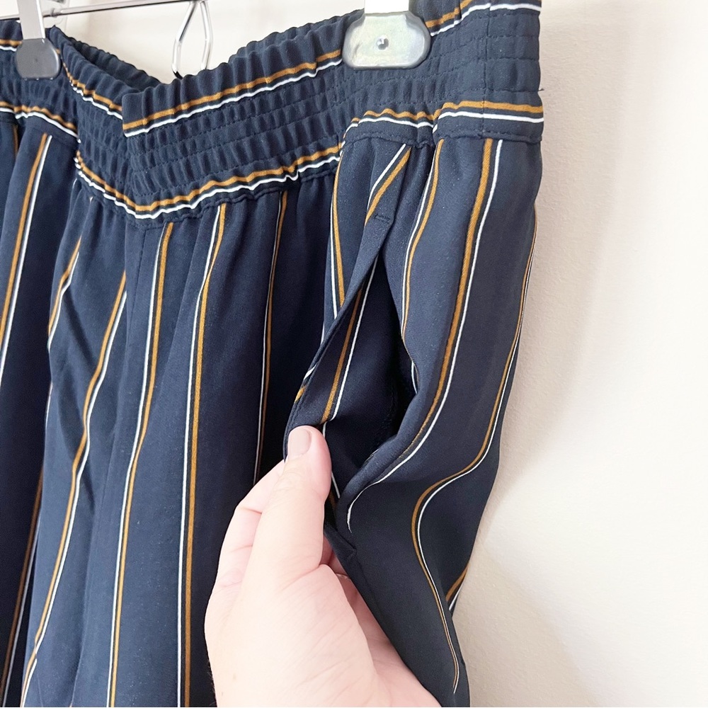 Lafayette 148 New York Hester Striped Wide-Leg Trouser Pant Navy Blue M - Picture 7 of 13